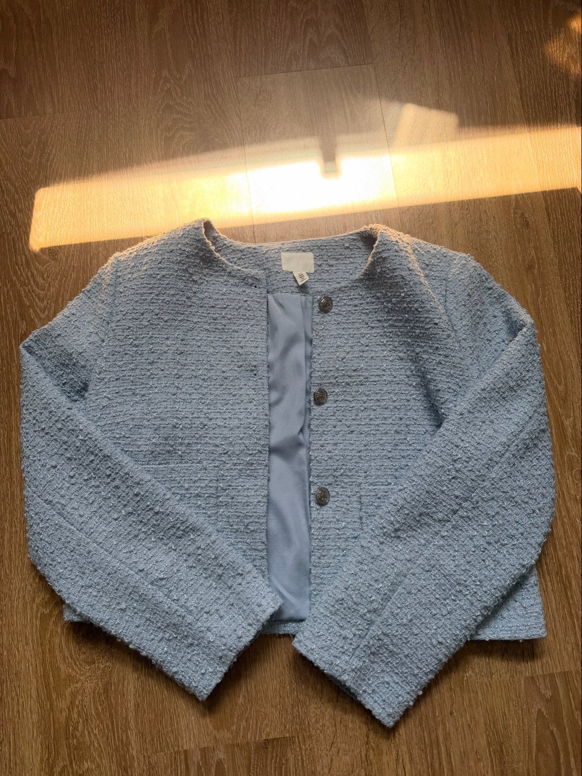 Lichtblauwe Blazer - Maat M, Verzenden, Gedragen, Maat 38/40 (M), Blauw