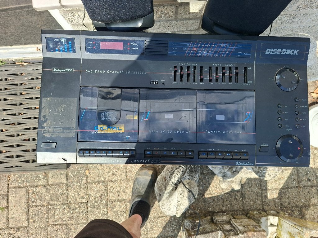 vintage stereo set disc deck 2000 radio cd en dub cass, Overige merken, Gebruikt, Microset, Ophalen of Verzenden
