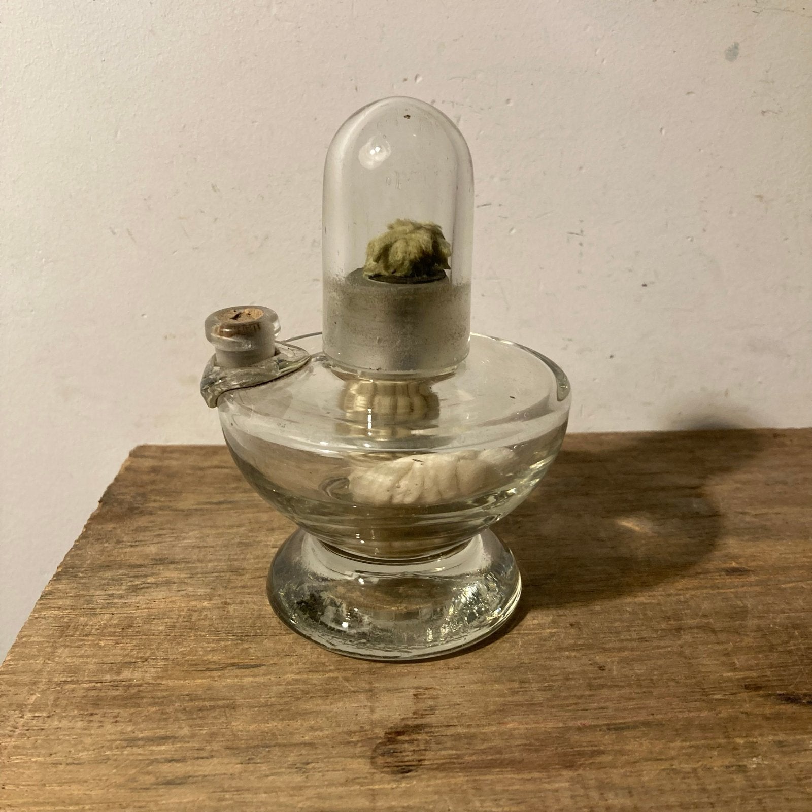 Antieke Glazen Laboratoriumlamp / Alcoholbrander (19e/20e Ee, Ophalen of Verzenden