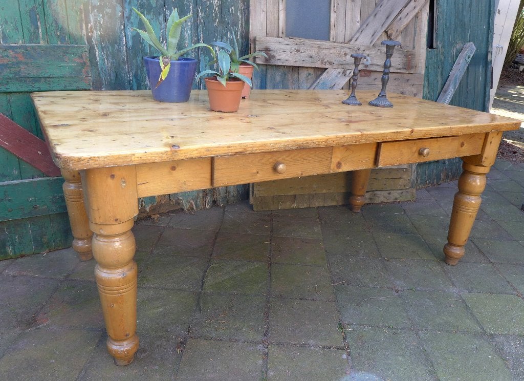 Prachtige landelijke grenen eettafel 200 bij 100 cm, Huis en Inrichting, Tafels | Eettafels, Landelijk rustiek, Onbekend, 200 cm of meer