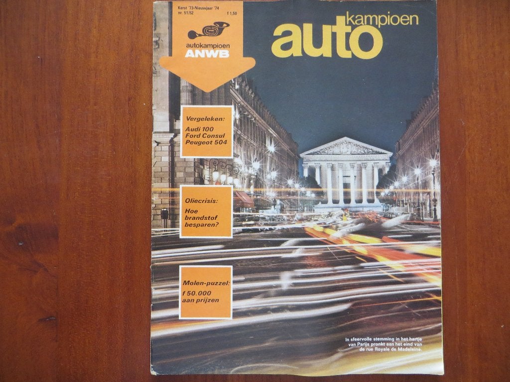 Autokampioen 51-52 1973 Audi 100 L, Ford Consul 2.0L, 504 GL, Ophalen of Verzenden, Nieuw, Audi