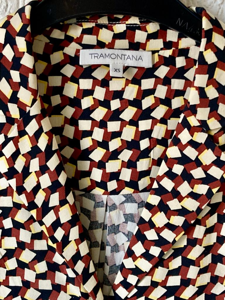 *Sale* Leuke Tramontana blouse XS met blokjesprint - Nieuw, Kleding | Dames, Ophalen of Verzenden, Nieuw, Maat 34 (XS) of kleiner