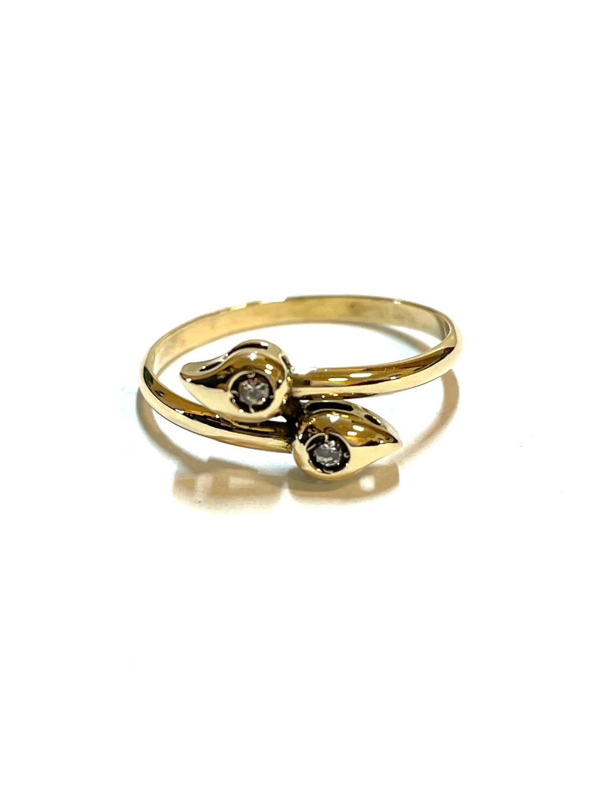 14k gouden ring met zirkonia, 18 tot 19, -, -, Ophalen of Verzenden