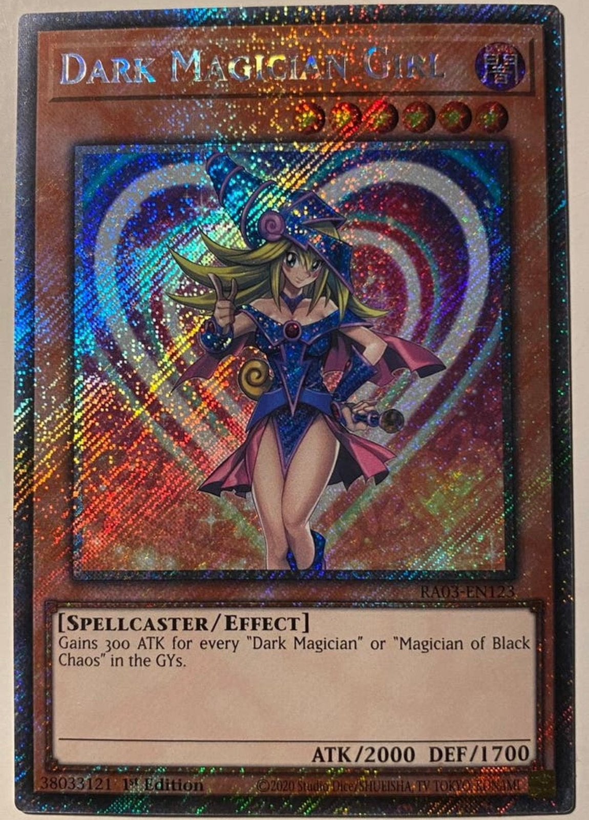Yu-Gi-Oh! Dark Magician Girl RA03 1st Edition !, Hobby en Vrije tijd, Verzamelkaartspellen | Yu-gi-Oh!, Ophalen of Verzenden, Zo goed als nieuw