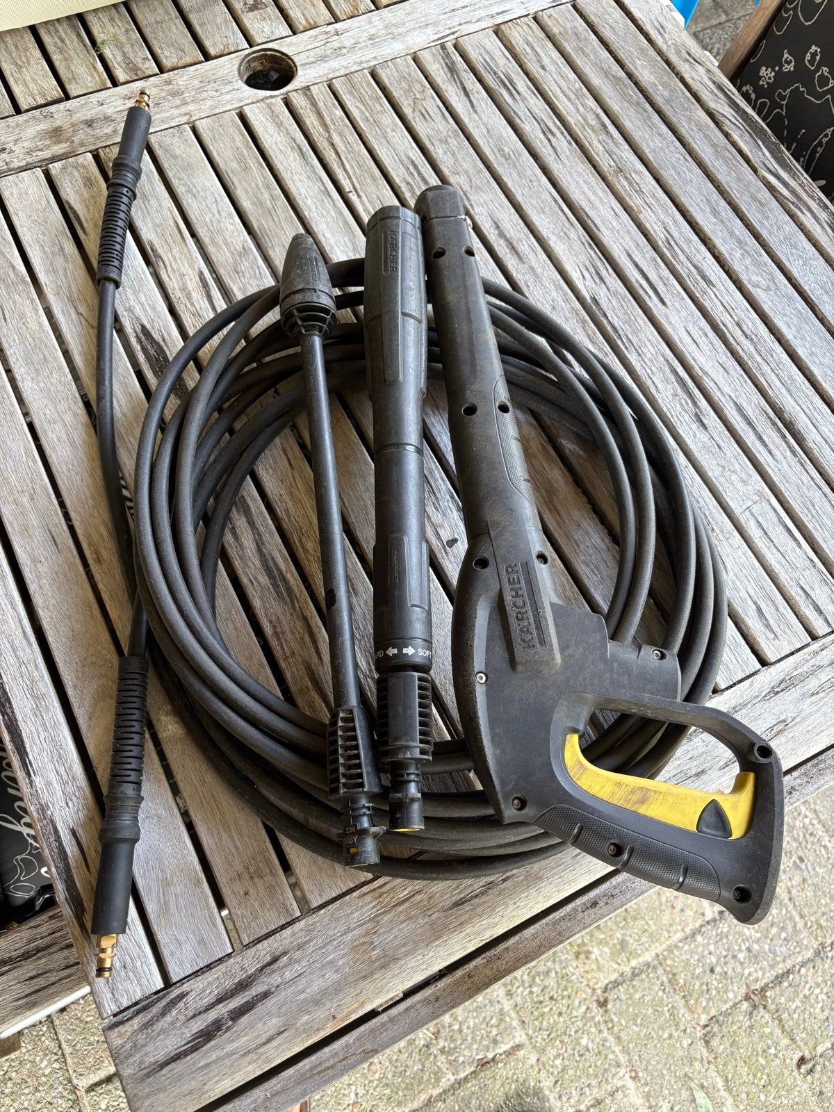 Kärcher hogedrukreiniger spuitpistool met slang en accessoir, Tuin en Terras, Hogedrukreinigers, Ophalen of Verzenden, Gebruikt