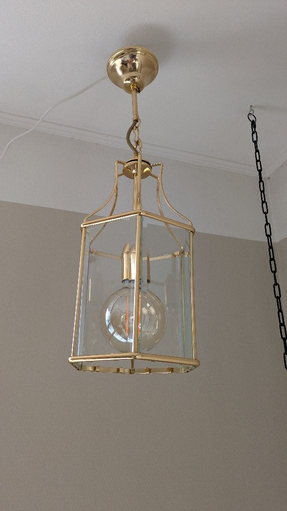 Hanglamp lantaarn met facetglas, Ophalen, Gebruikt, Minder dan 50 cm, Hollywood Regency