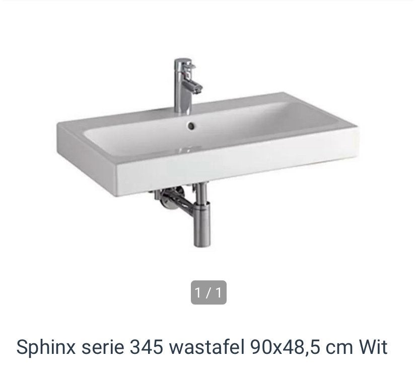 Wastafel sphinx serie 345 90x48,5, Ophalen, Nieuw, Wastafel