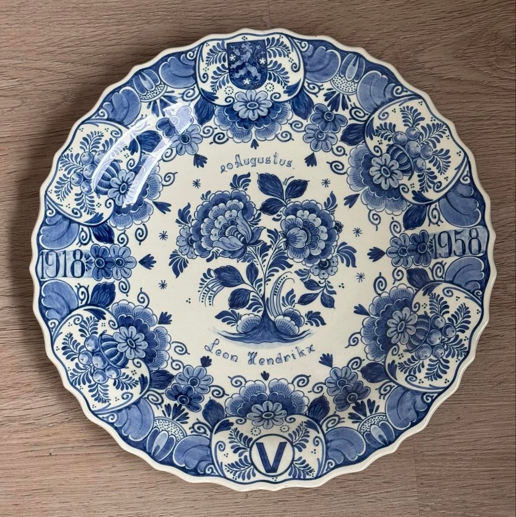 Delfts blauw wandbord 1918-1958, Ophalen
