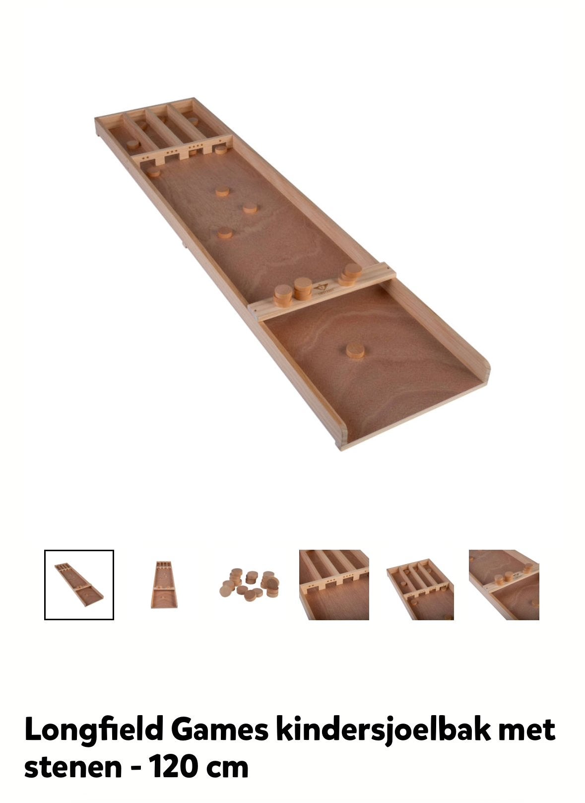 Longfield Games Kindersjoelbak met stenen - 120 cm, Ophalen, Zo goed als nieuw