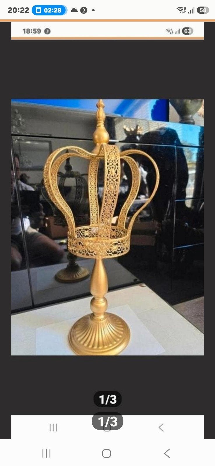 Prachtige gouden kroon decoratie, Huis en Inrichting, Ophalen of Verzenden, Nieuw