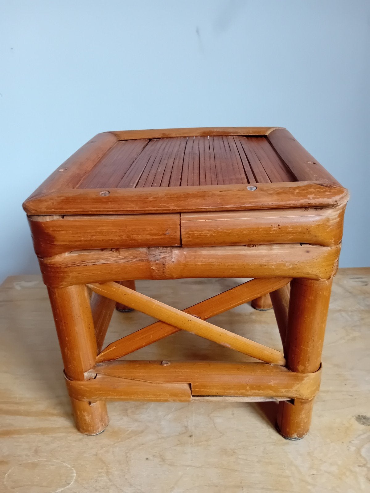 Vintage bamboe plantentafeltje, Ophalen