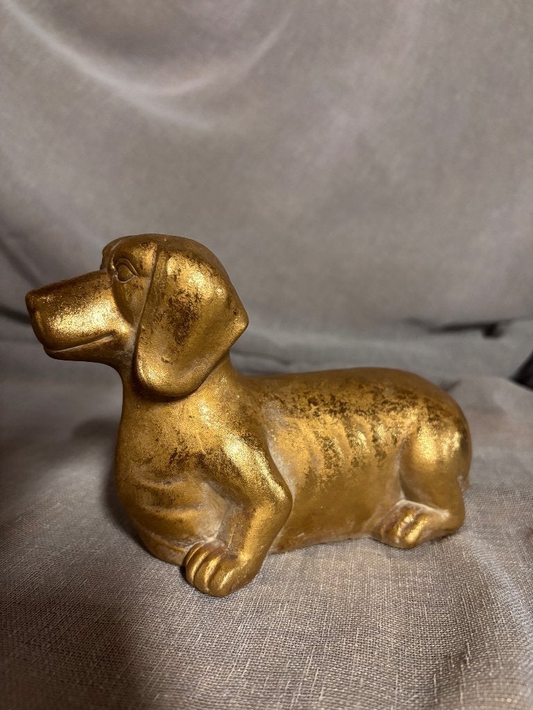 Beeldje Teckel - goud, Verzamelen, Beelden en Beeldjes, Ophalen of Verzenden, Nieuw, Dier