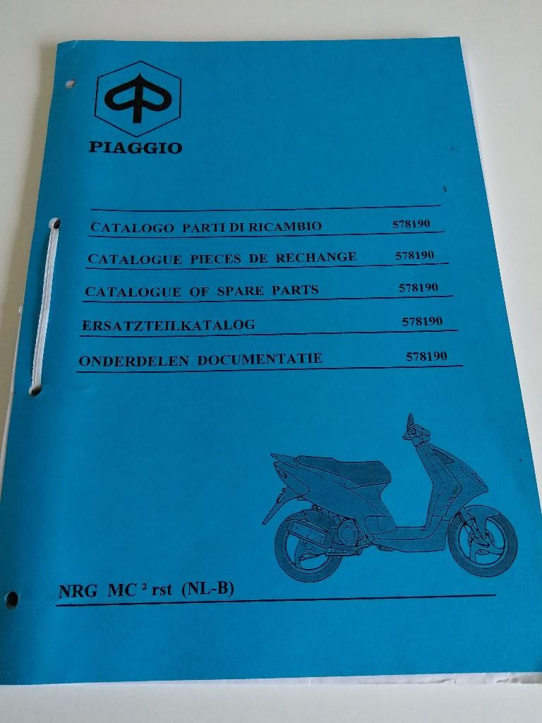 piaggio NRG scooter onderdelen documentatie, Ophalen of Verzenden, Gebruikt, Piaggio