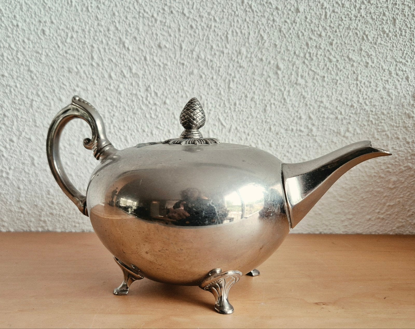 Antieke verchroomde theepot C. Kurz & Co Tiel, Ophalen of Verzenden
