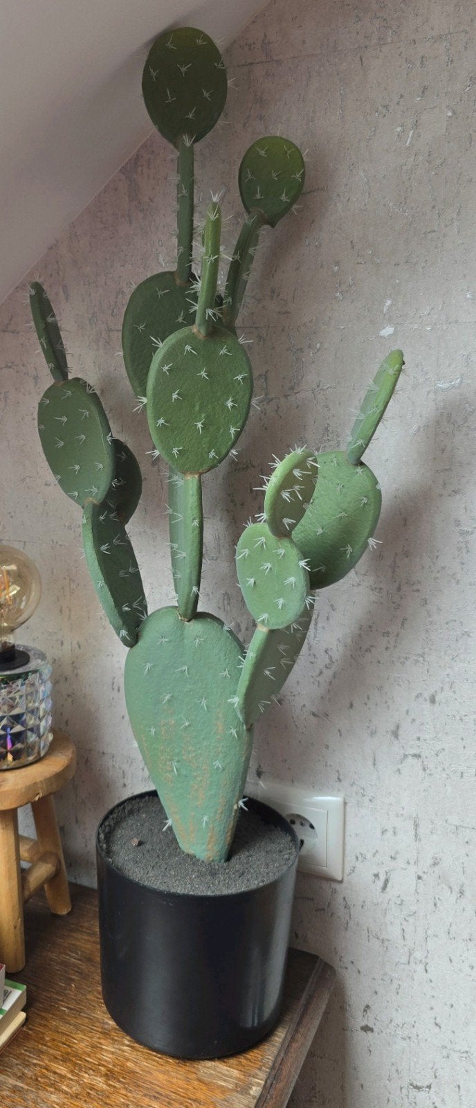 Grote kunstcactus in pot, Ophalen, Groen, Met pot of vaas, Kunstplant