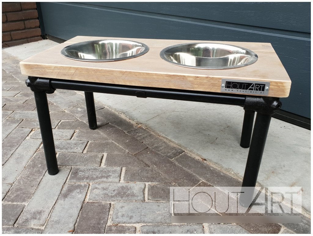 Eet & Drinkset zwarte steigerbuis met steigerhout, Info@hout-art.nl, Nieuw, Ophalen of Verzenden, Hout-Art.nl