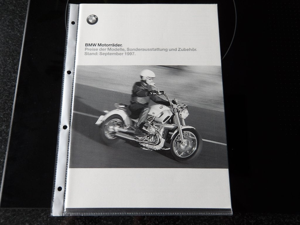 BMW Motorräder Prijslijst - September 1997, Ophalen of Verzenden, BMW