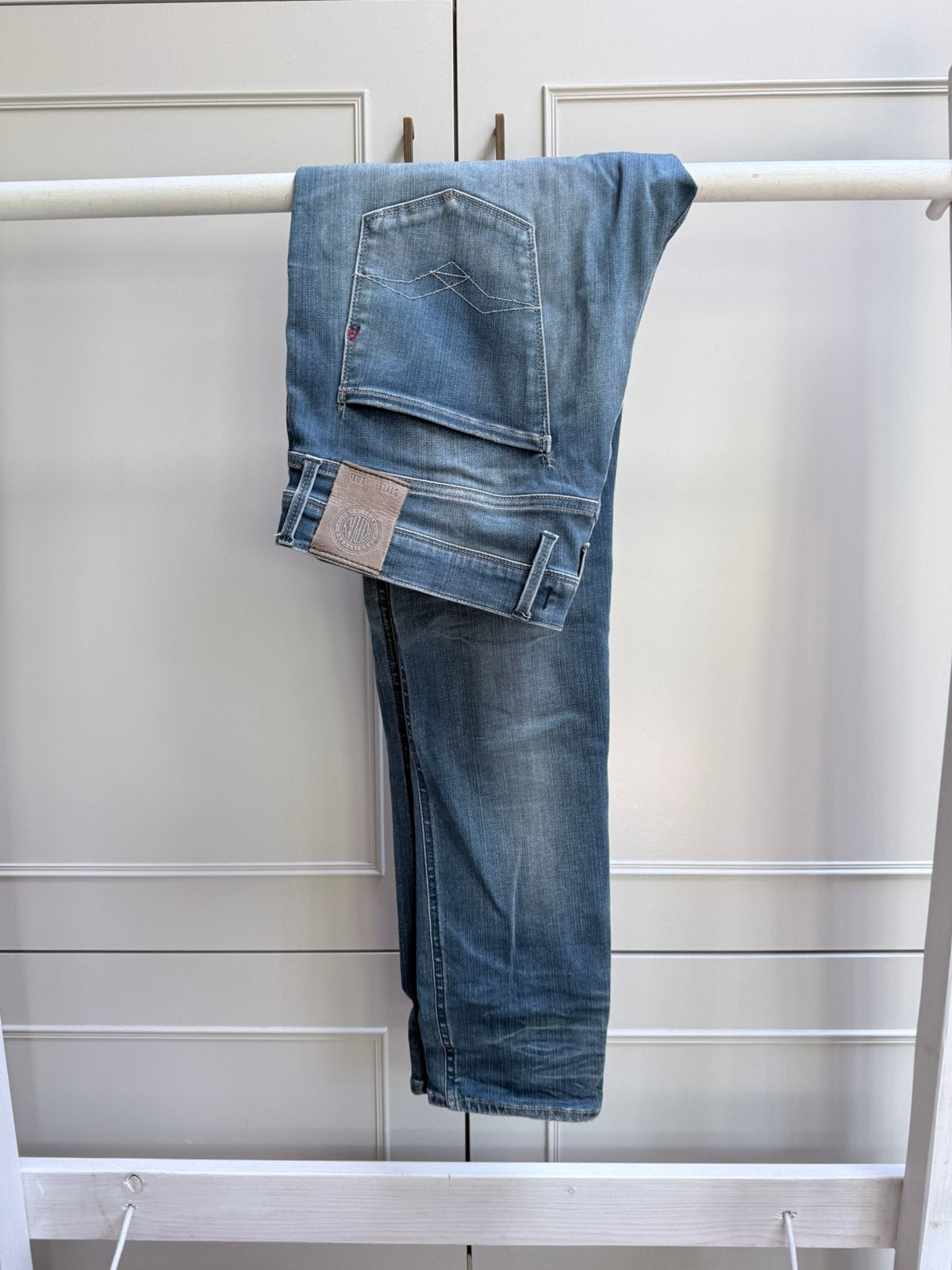 Replay anbass hyperflex jeans spijkerbroek maat 33/34, Ophalen of Verzenden, Zo goed als nieuw, Blauw, W33 - W34 (confectie 48/50)