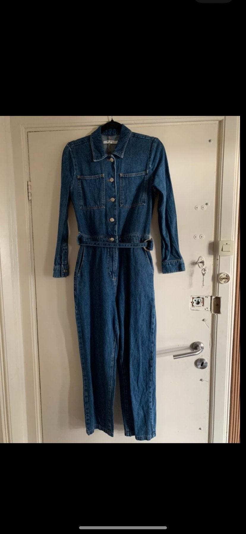 NA-KD Denim Jumpsuit Maat 36, Kleding | Dames, Jumpsuits, Ophalen of Verzenden, Zo goed als nieuw, Maat 36 (S), Blauw