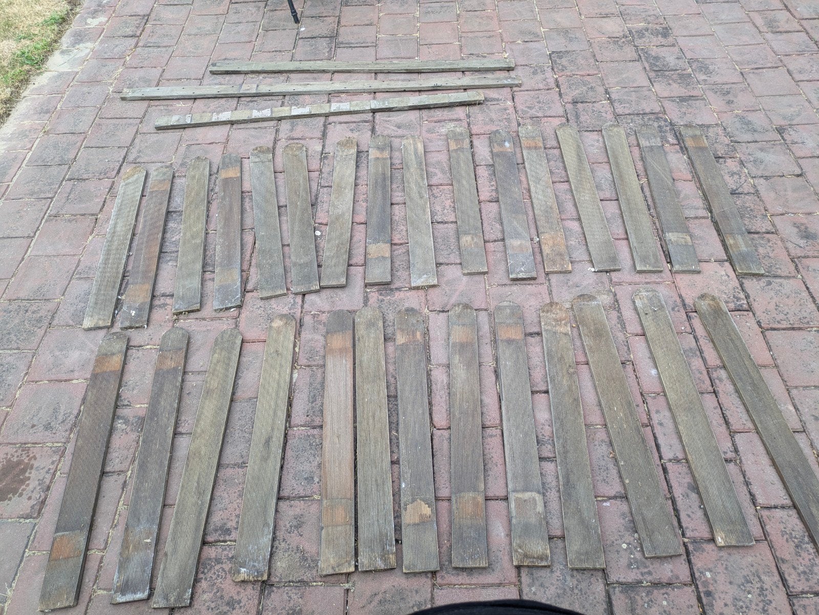Hardhouten hekje - Diverse planken voor tuinhek, Tuin en Terras, Ophalen, Gebruikt, Hout, Tuinhek