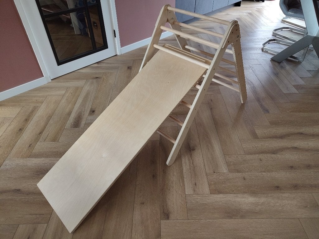 Houten kinder klimrek met glijbaan en klimbaan, Ophalen, Gebruikt, Overige typen