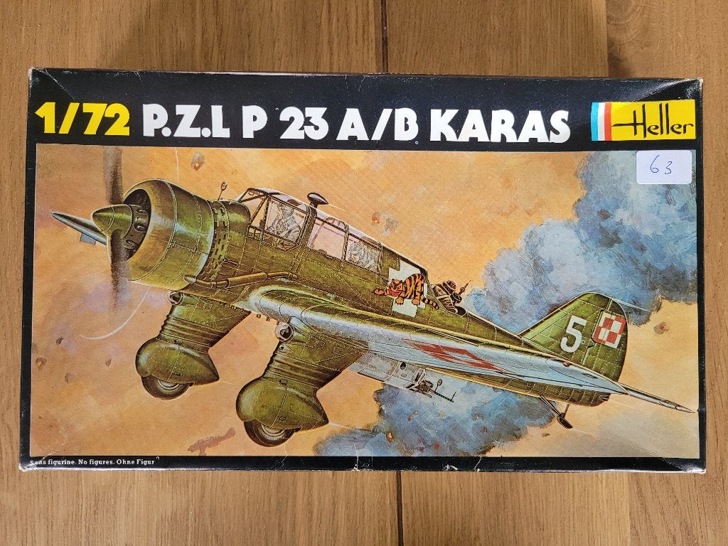 1:72 1/72 Heller P.Z.L. P 23 A/B Karas, Hobby en Vrije tijd, Modelbouw | Vliegtuigen en Helikopters, 1:72 tot 1:144, Ophalen of Verzenden