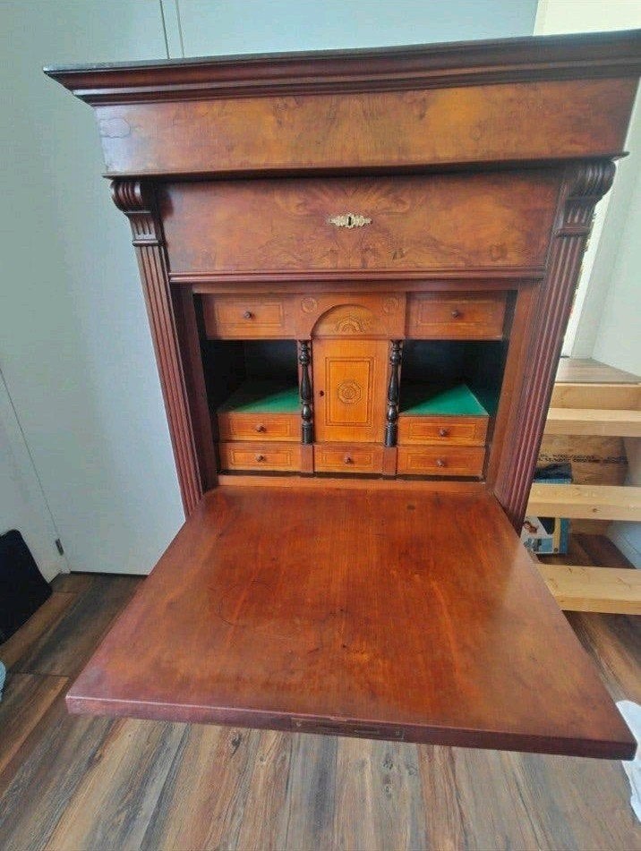 GRATIS - Antieke Secretaire - Klassiek Houten Bureau, Huis en Inrichting, Ophalen, Gebruikt, Klassiek, Antiek