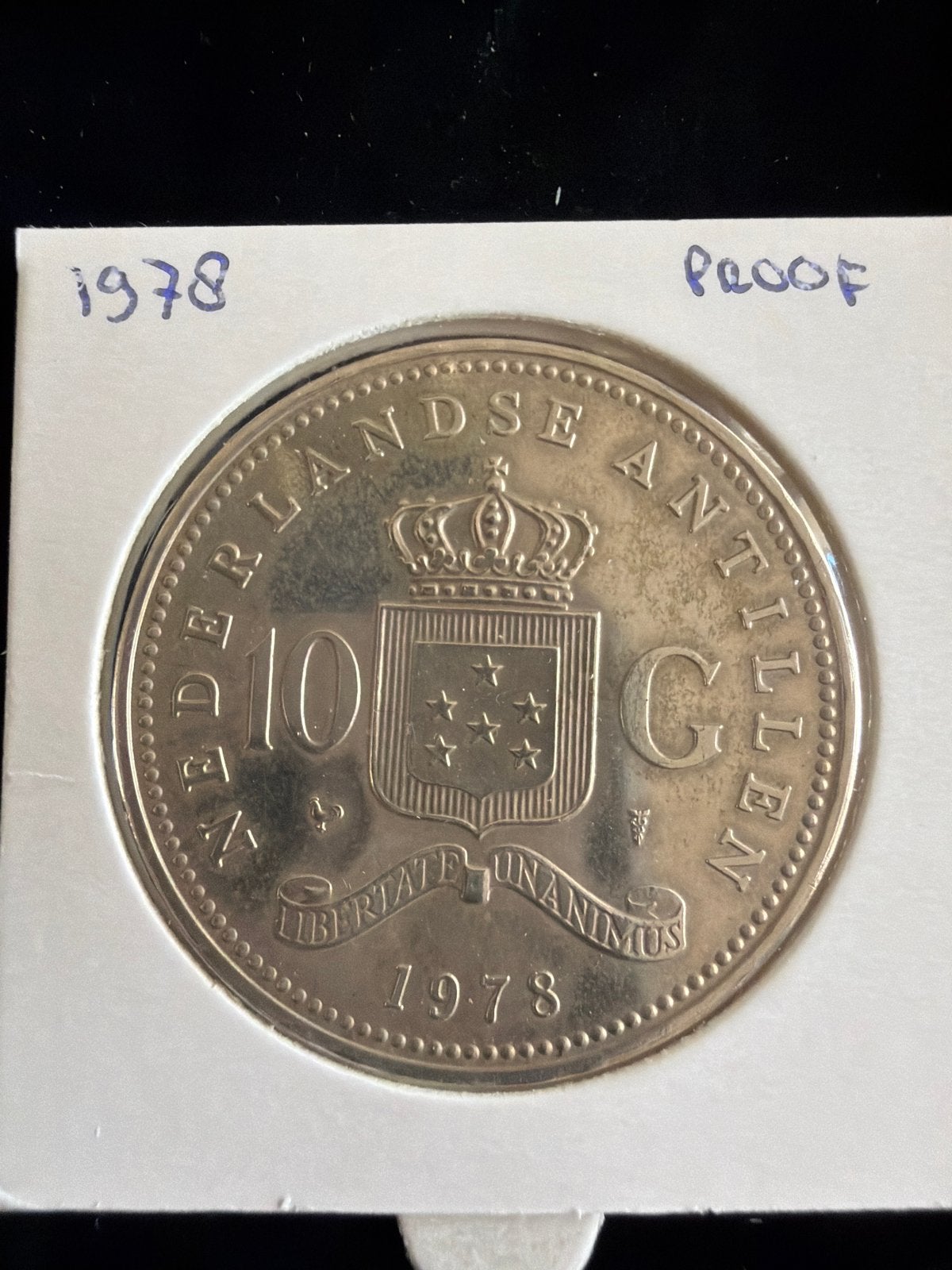 10 Gulden Nederlandse Antillen 1978 Proof Juliana, Ophalen of Verzenden, Koningin Juliana, 10 gulden, Losse munt