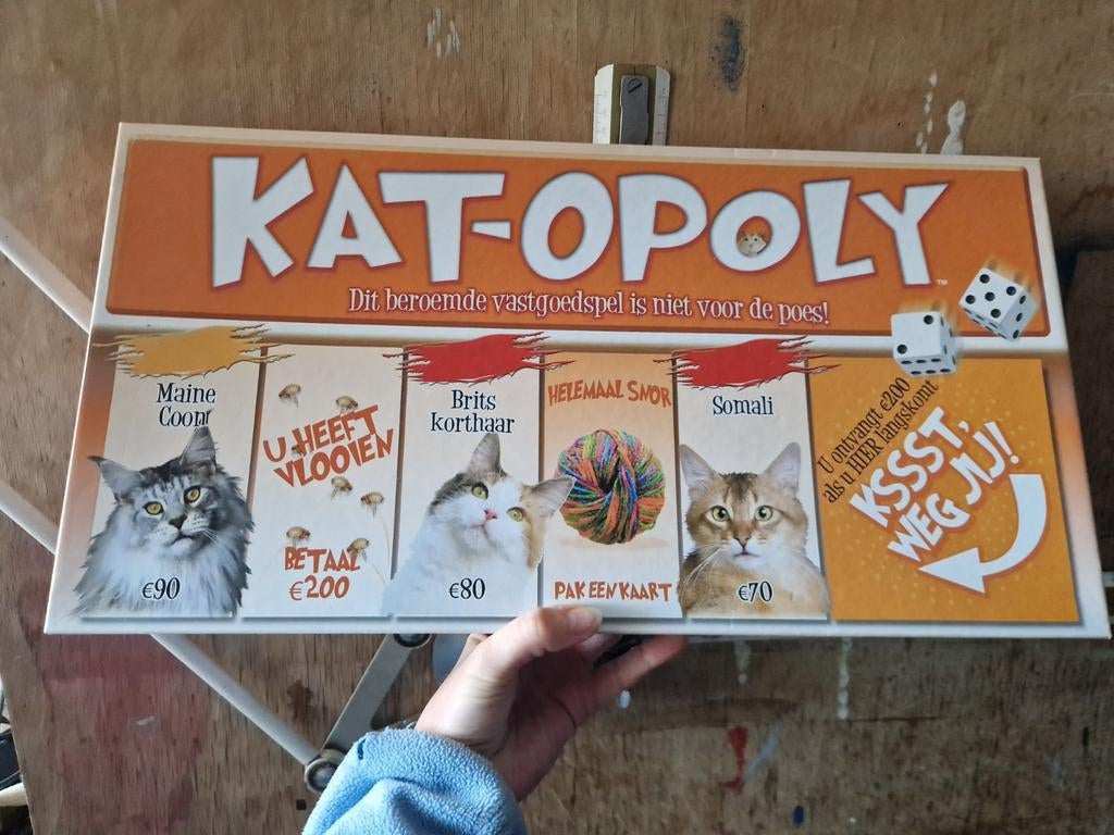 Kat-Opoly Monopoly Bordspel - Katteneditie, Vijf spelers of meer, Ophalen, Gebruikt, Late for The Sky
