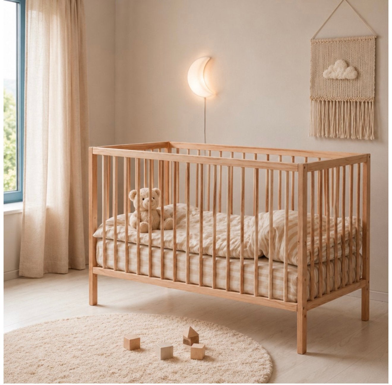 Born Lucky Baby Bed Mees Naturel 60 x 120 cm, Ophalen, Nieuw, Ledikant
