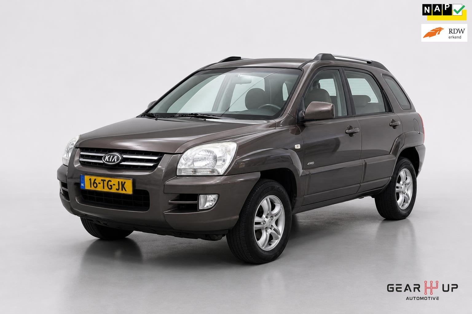 Kia Sportage 2.7 V6 Adventure 4WD CLIMA|LEER|CRUISE|LM|NAP|, Auto's, Kia, Automaat, Gebruikt, Bruin, 2656 cc
