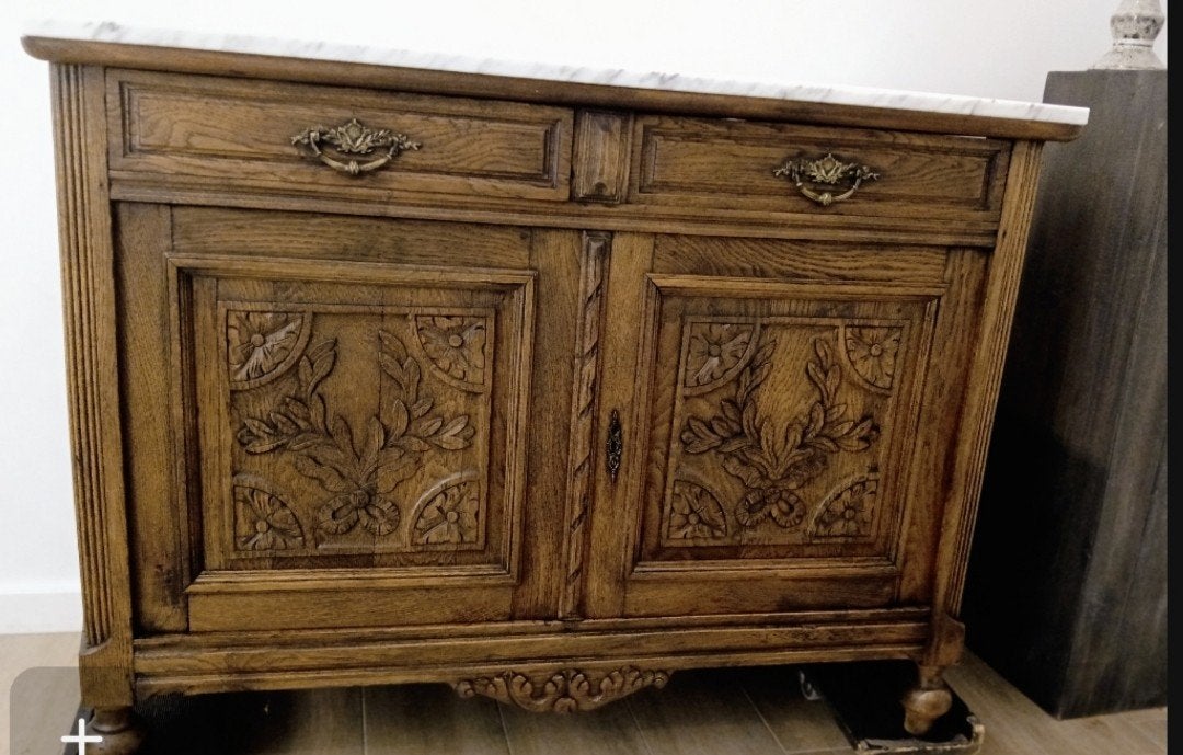 Commode marmer vint dressoir badkamermeubel baby tv meubel, Ophalen of Verzenden, Zo goed als nieuw