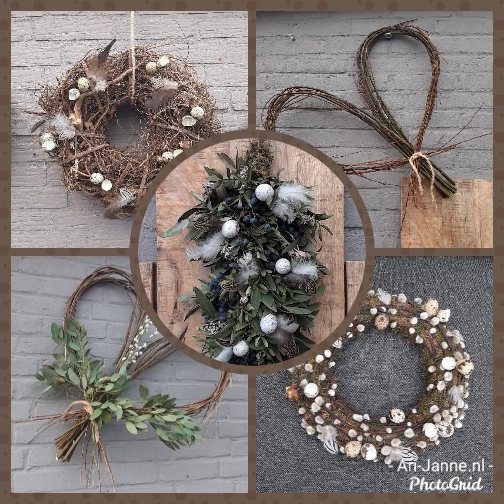 Landelijke voorjaars decoratie, hart, krans, toef, Huis en Inrichting, Ophalen, Meerkleurig, Nieuw, Landelijk