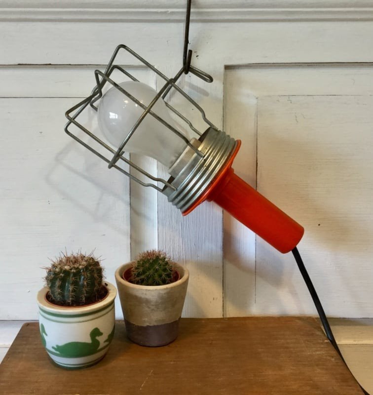 Vintage oranje looplamp, Antiek en Kunst, Ophalen of Verzenden