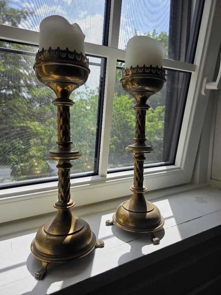 Kerk kandelaars, Ophalen of Verzenden, Koper of Brons