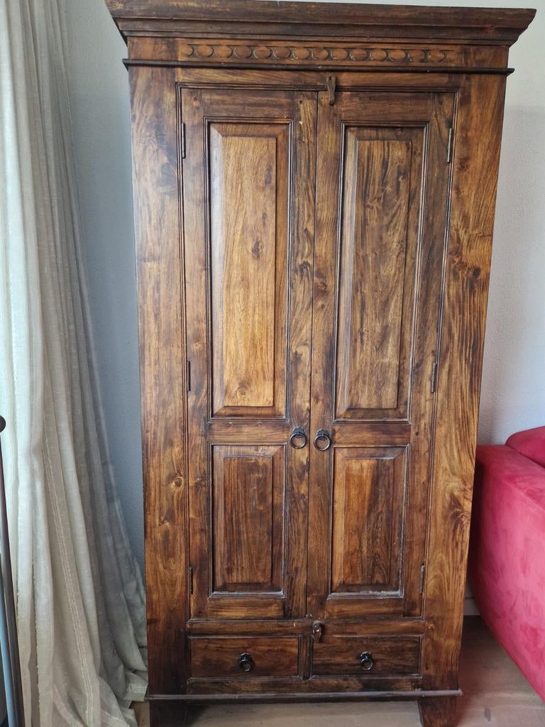 Teakhouten Legkast met 2 Lades, Ophalen, Gebruikt, Koloniaal, Teakhout