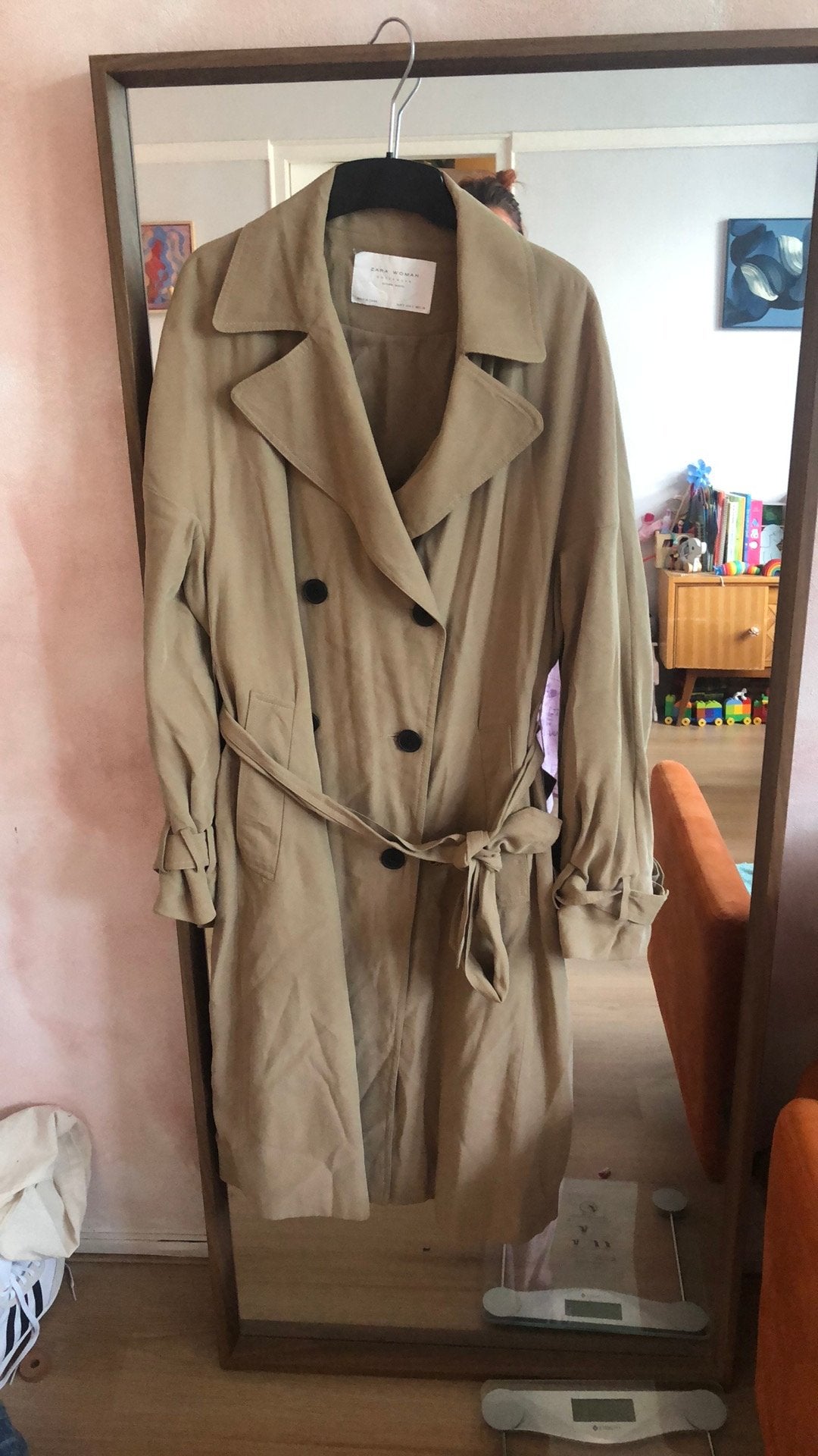 Zara beige yrench coat size S, Ophalen of Verzenden, Zo goed als nieuw, Beige