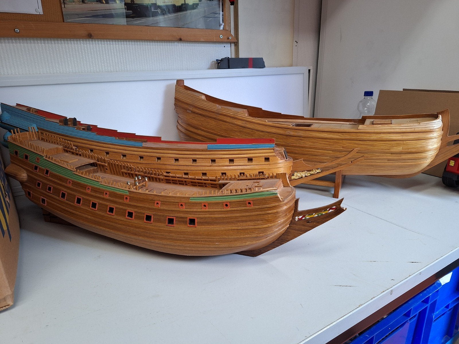3 Houten scheepsmodellen - Onvoltooid project, Hobby en Vrije tijd, Modelbouw | Boten en Schepen, Ophalen of Verzenden, Gebruikt