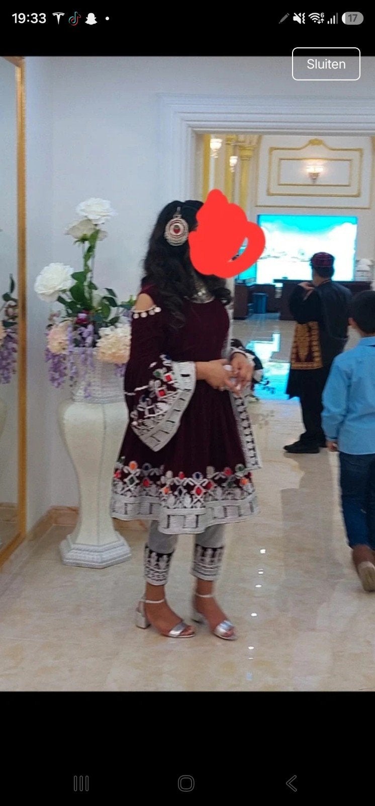 Traditionele Afghaanse jurk met borduursels, Maat 38/40 (M), Ophalen of Verzenden, Zo goed als nieuw, Knielengte