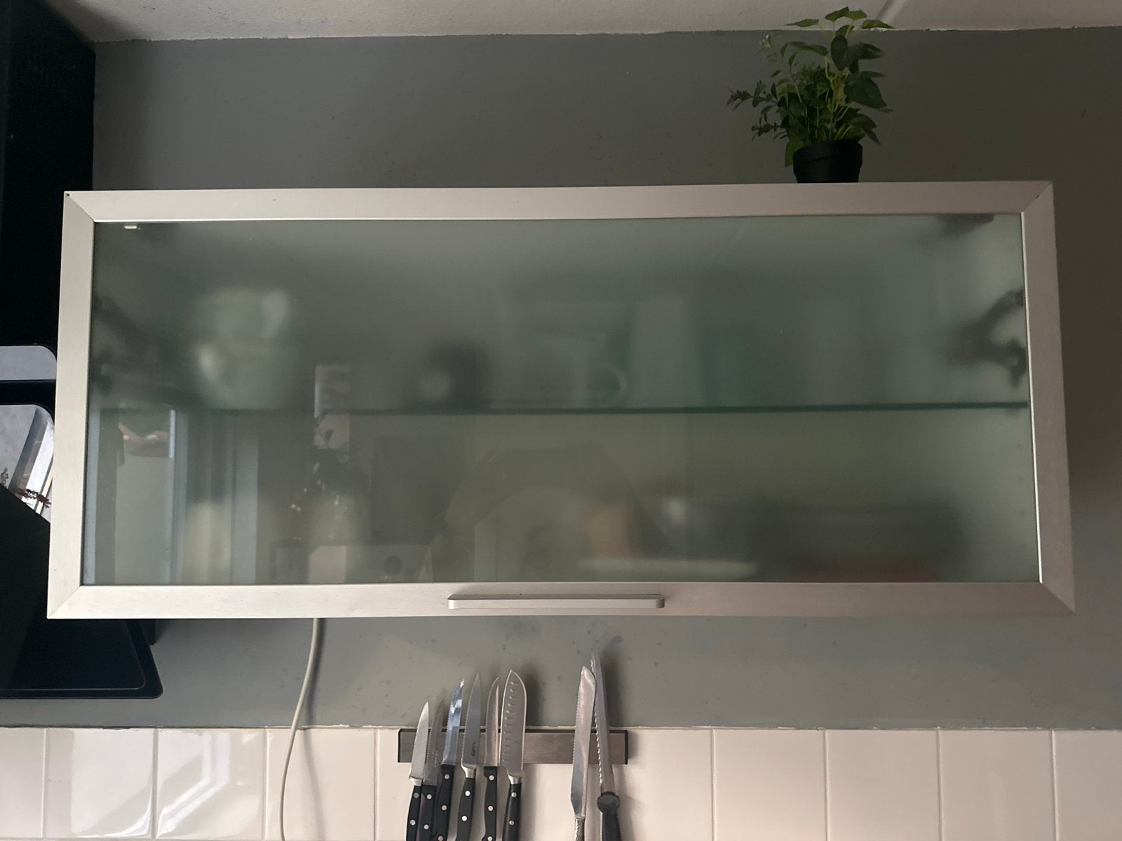 Wandkastje met glazen deur en plank, Huis en Inrichting, Ophalen, Gebruikt