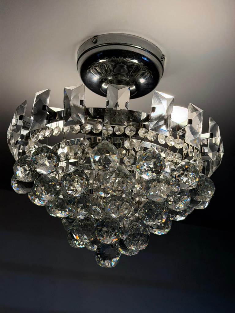 Luxe kristallen plafondlamp / kroonluchter, Ophalen of Verzenden, Zo goed als nieuw