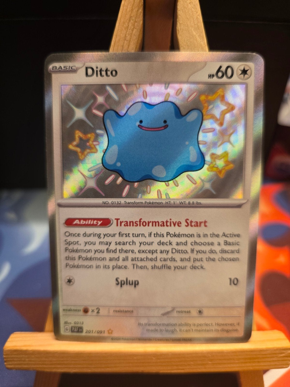 Pokemon Paldean Fates Shiny Ditto 201/091, Verzenden, Zo goed als nieuw, Losse kaart, Foil