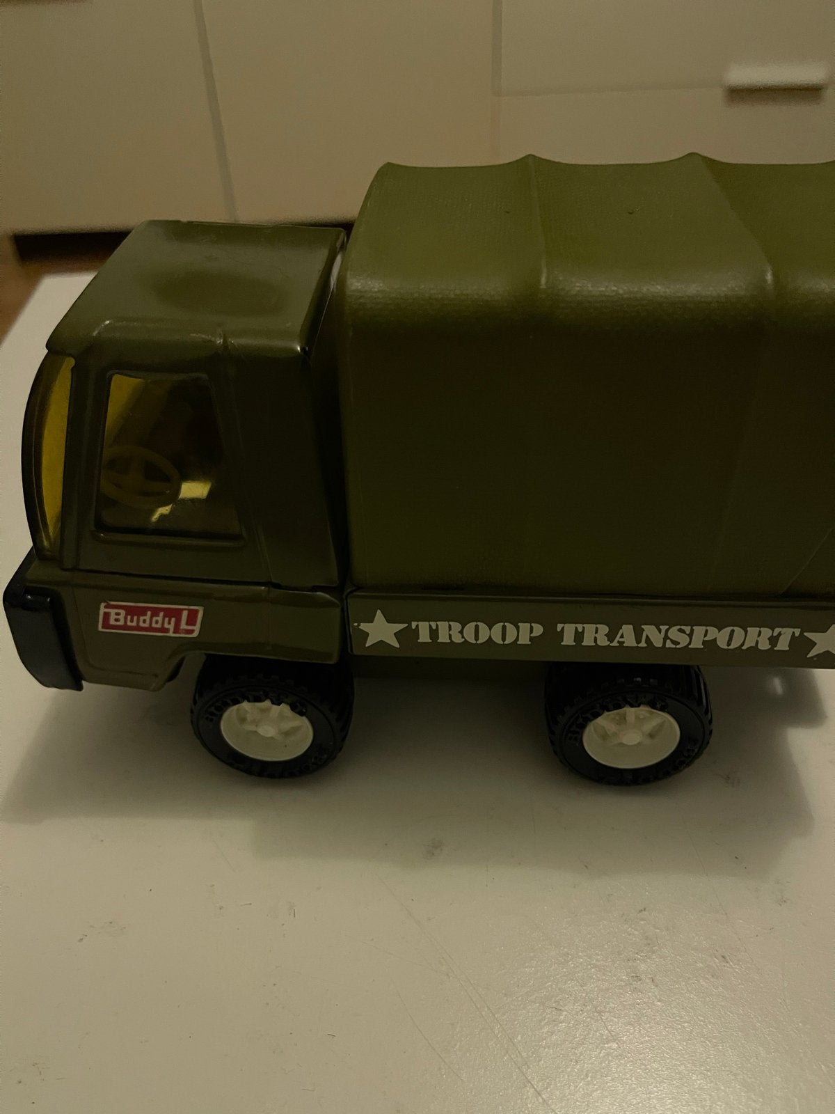 Vintage Buddy L Troop Transport Vrachtwagen Jaren '70, Ophalen of Verzenden, Gebruikt