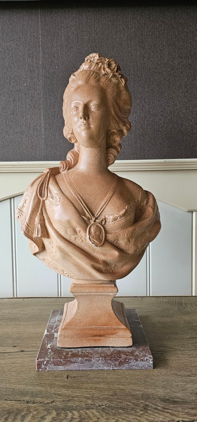 Grote buste Marie-Antoinette naar Félix Lecomte 57 cm, Ophalen, Buste, 50 - 100 cm, Steen of Keramiek