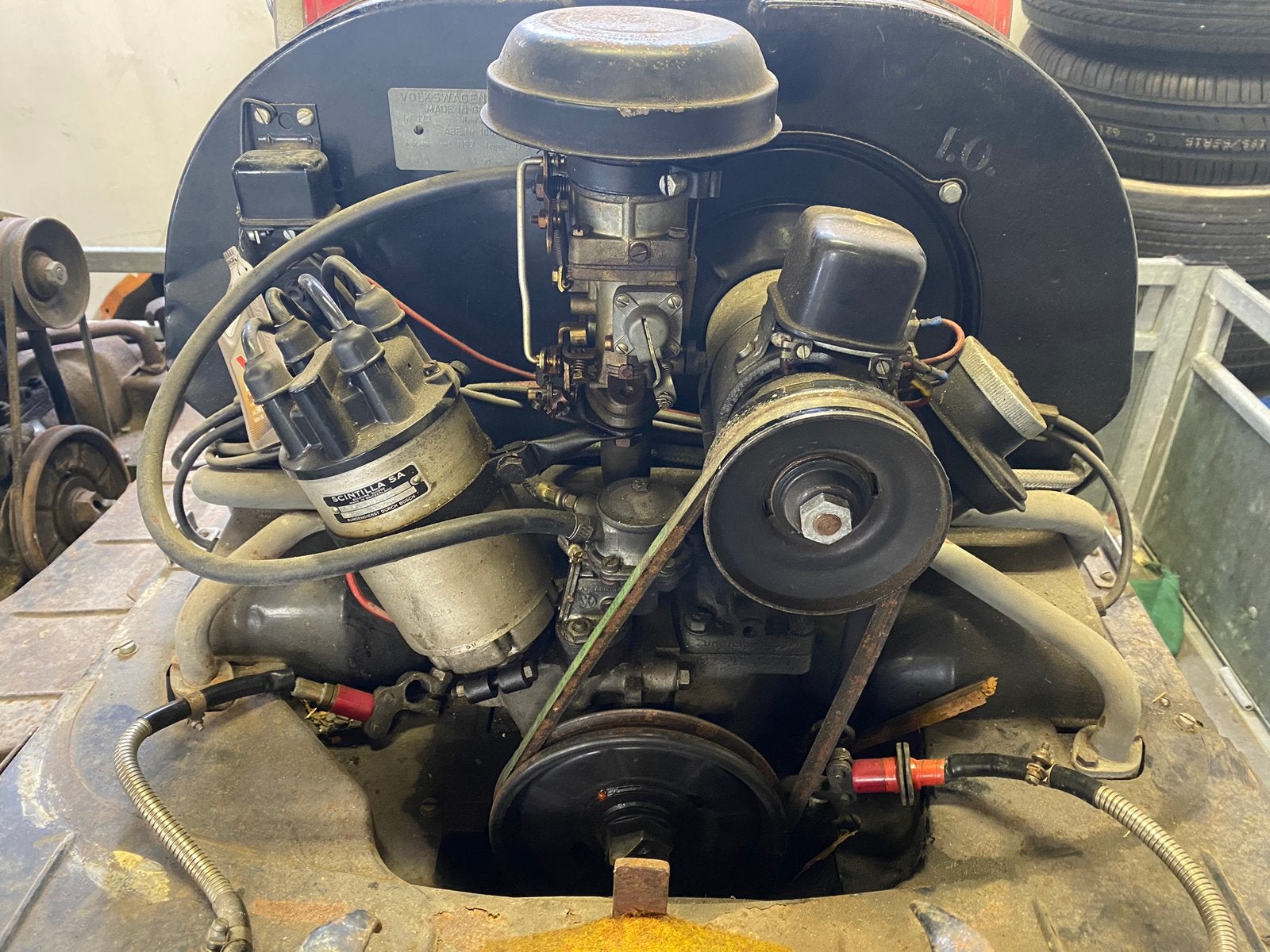 Volskwagen (Kever) motor brandweerpomp, Ophalen, Volkswagen