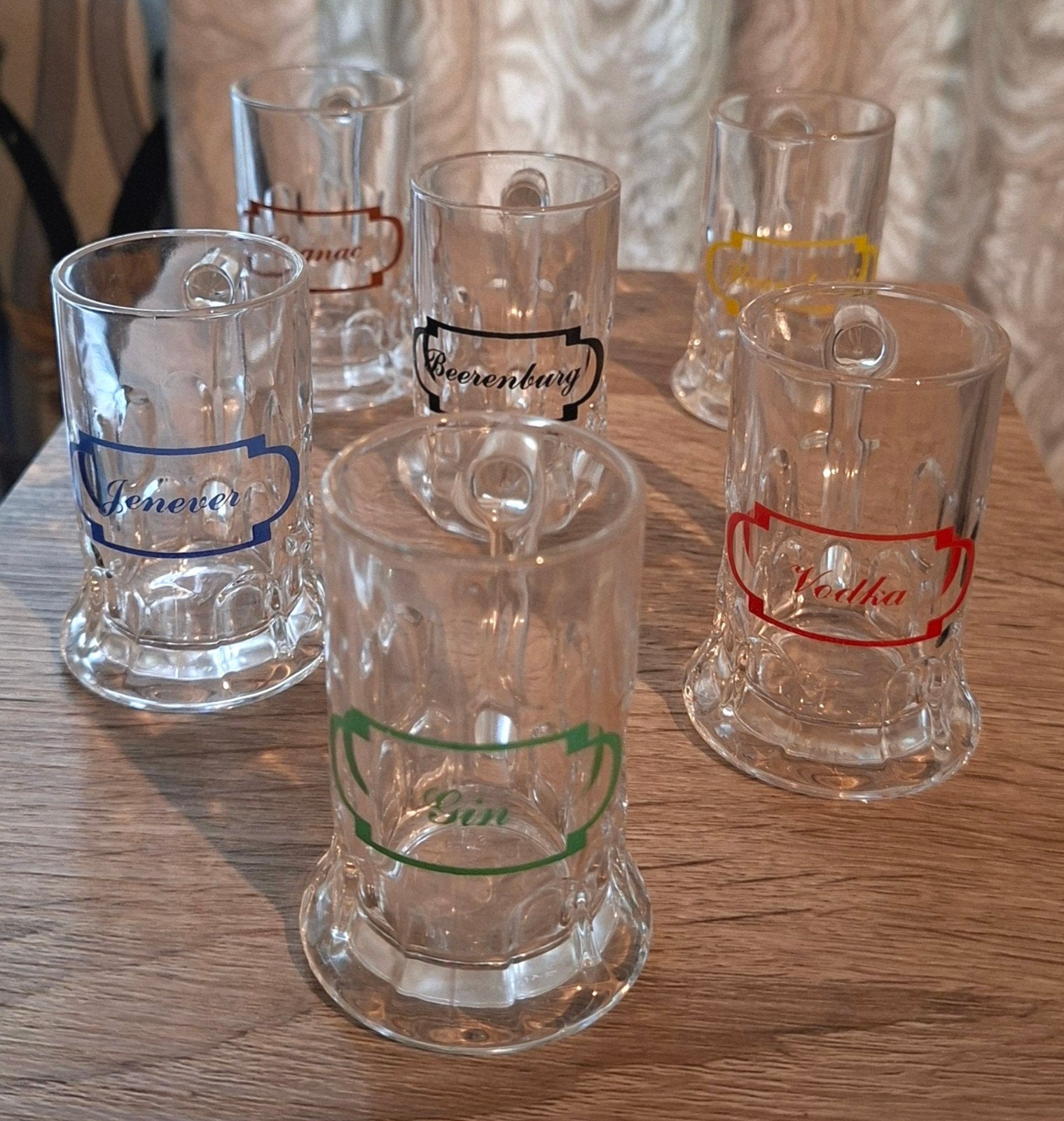 VMC Reims Shotglaasjes - Set van 6 Mini Bierpullen -, Verzamelen, Ophalen of Verzenden, Zo goed als nieuw, Borrel- of Shotglas