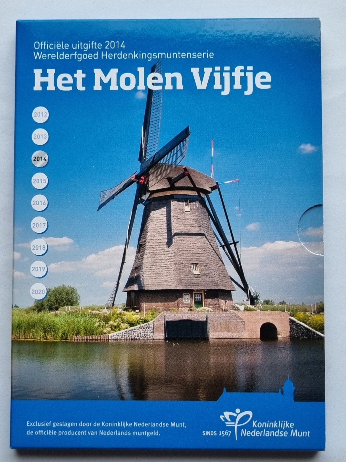 Nederland 5 Euro 2014 Proof, zilver. Het Molen Vijfje., Koningin Beatrix, Zilver, Euro's, Ophalen of Verzenden