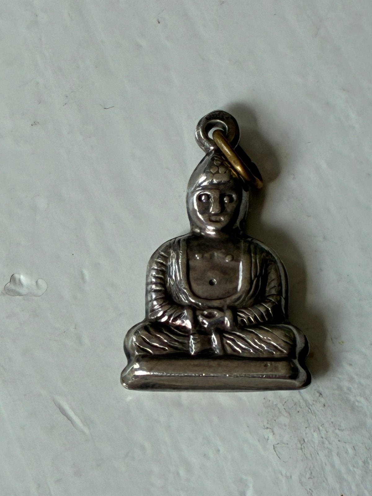 Hanger bedel boeddha zilver 835 vintage, Ophalen of Verzenden, Gebruikt, Zilver, Overige merken