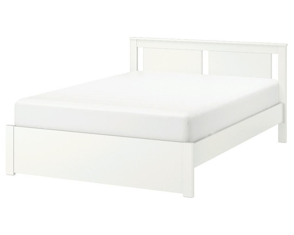 Songesand Ikea bedframe 140x200, Ophalen, Gebruikt, Wit, Tweepersoons
