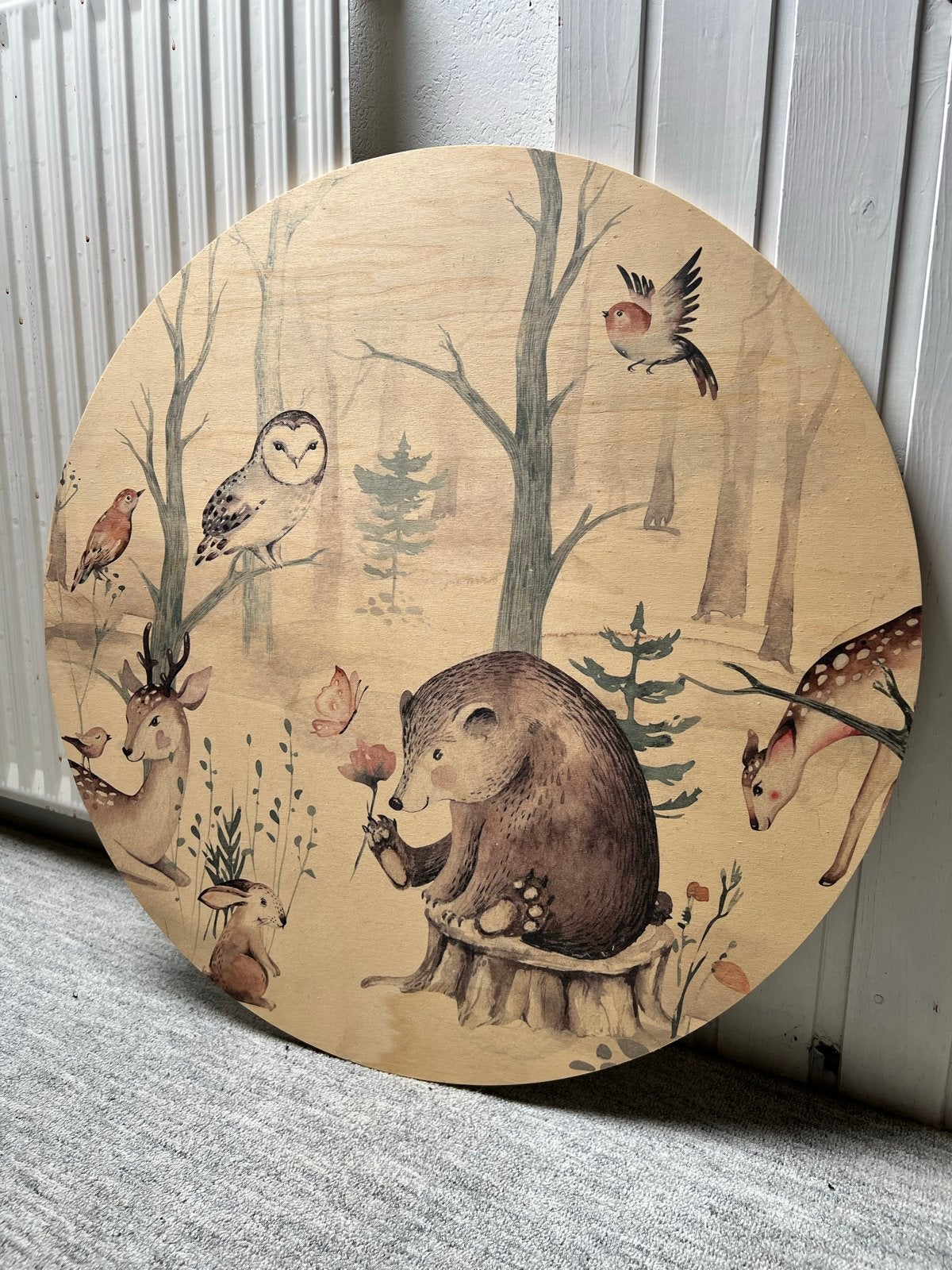 Houten wanddecoratie bosdieren 70cm, Ophalen, Hout, Meerkleurig, Nieuw